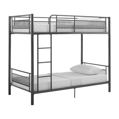 black metal frame bunk bed