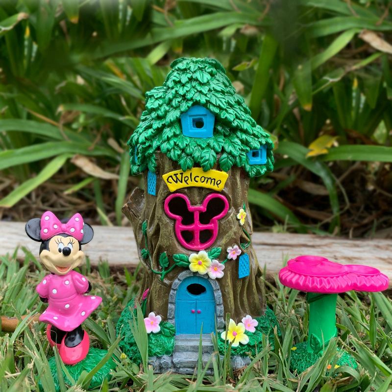 Disney Minnie Mouse Miniature Resin Garden Set with Solar Tree House, 5 of 7
