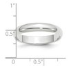 Black Bow Jewelry 2mm to 6mm Platinum Polished Half Round Standard Fit Band - 4 of 4