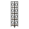 Sapphtopaz Modern 4-Tier Corner Bookshelf with Wood Shelves Space-Saving Book Shelf with Metal Frame Corner Shelf for Living Room - 3 of 4