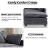 Chenille 3-Seat Sectional Sofa – Modular Deep Seat Sleeper Couch with Ottoman & Side Pocket | Ultimate Comfort for Living Room, Apartment, or Office - 4 of 4