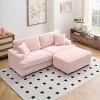 CENGHU 82 Inches Corduroy Sofa, Sectional Sofa, Storage Feet +4 Throw Pillows, L Shaped Sofa Couches for Living Room, Office - 2 of 4