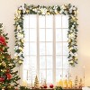COZONY 6-Foot LED Christmas Wreath with Pine Cones and Bows, Battery Operated Artificial Holiday Garland for Indoor Outdoor Decor - 3 of 4