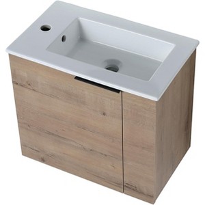 24 Inch Wall Mount Bathroom Vanity with Sink, Space Saving Floating Vanity Set, Modern Single Basin Vanity Cabinet, For Small Spaces - 1 of 4