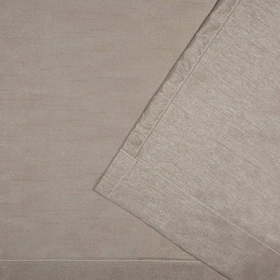 Taupe Faux Silk Light Filtering Grommet Top Curtain Panels, 54" x 96"