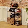 Bakers Rack with Storage Cabinet,5-Tier Coffee Bar with Shelves,Farmhouse Microwave Oven Cart Stand,Kitchen Storage Shelf with Cabinet - 2 of 4