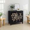 31.5" Wide Buffet Cabinet with Adjustable Shelves, Decorative Sideboard with Carved Doors, Accent Storage Cabinet for Entryway-The Pop Home - 3 of 4