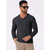 INSPIRE CHIC Men's Long Sleeve V-neck Solid Color Knitted Pullover Sweater - 4 of 4