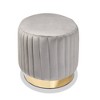 Kirana Velvet Fabric Upholstered and PU Leather Ottoman Gold - Baxton Studio - 3 of 4