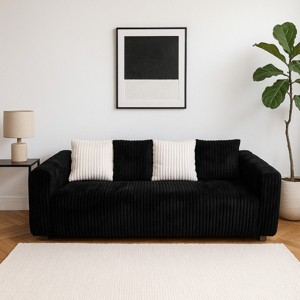 Corduroy Multi-Seat Sofa,Two-Seater with Solid Wooden Frame,Elegant Neutral Tones for Living Rooms and Offices - The Pop Home - 1 of 4