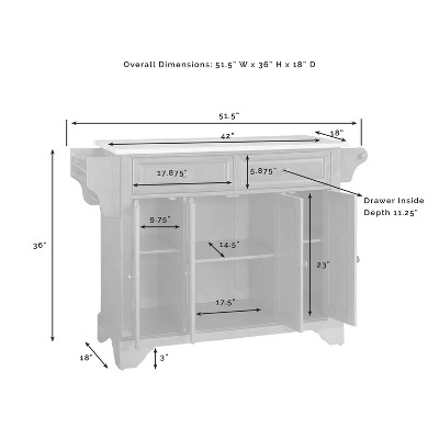 Lafayette Cherry Wood Granite Top Full-Size Kitchen Island