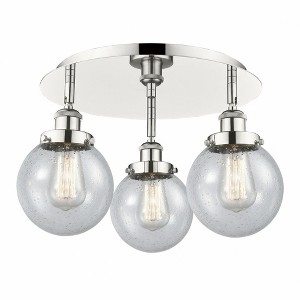 Beacon - 3 Light Flush Mount In Art Deco Style-9.63 Inches Tall and 17.75 Inches Wide - 1 of 1