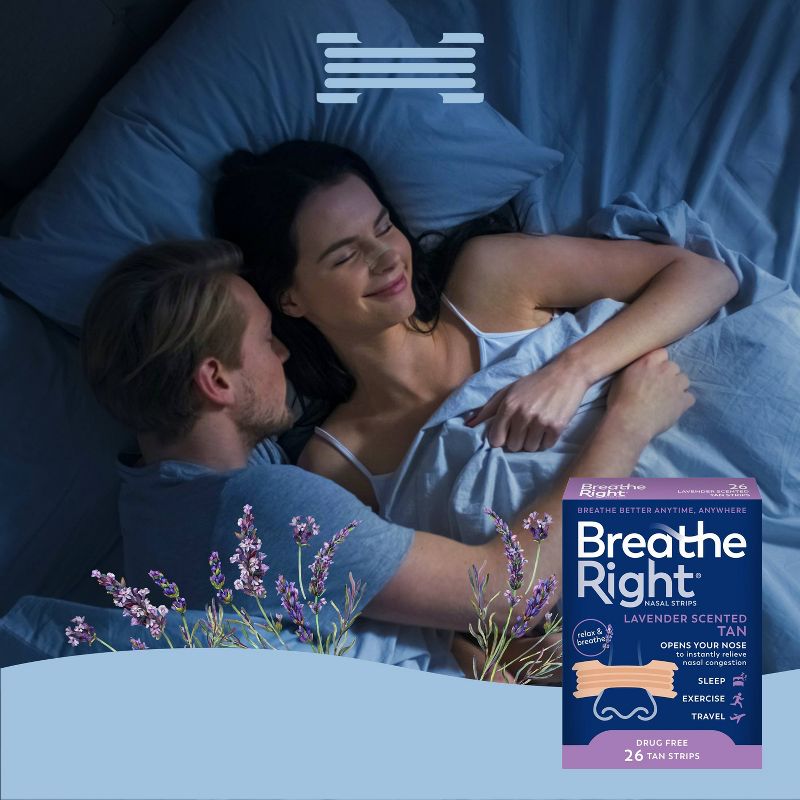 Breathe Right Lavender Scented Drug-Free Nasal Strips for Congestion Relief - 26ct, 5 of 8