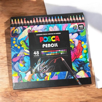 POSCA Colored Pencils 36ct Soft-Core Artist Set Vibrant Colors for