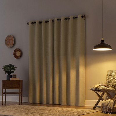 Beige Linen Blend Blackout Grommet Curtain Panel 50" x 84"