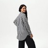 Women's Long Sleeve Oversized Button-Down Shirt - Wild Fable™ Black Gingham - 2 of 4