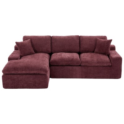 JUJABU Modular 107.9'' Sectional Sofa with Double-Layer Cushions & Storage Pockets for Living Room