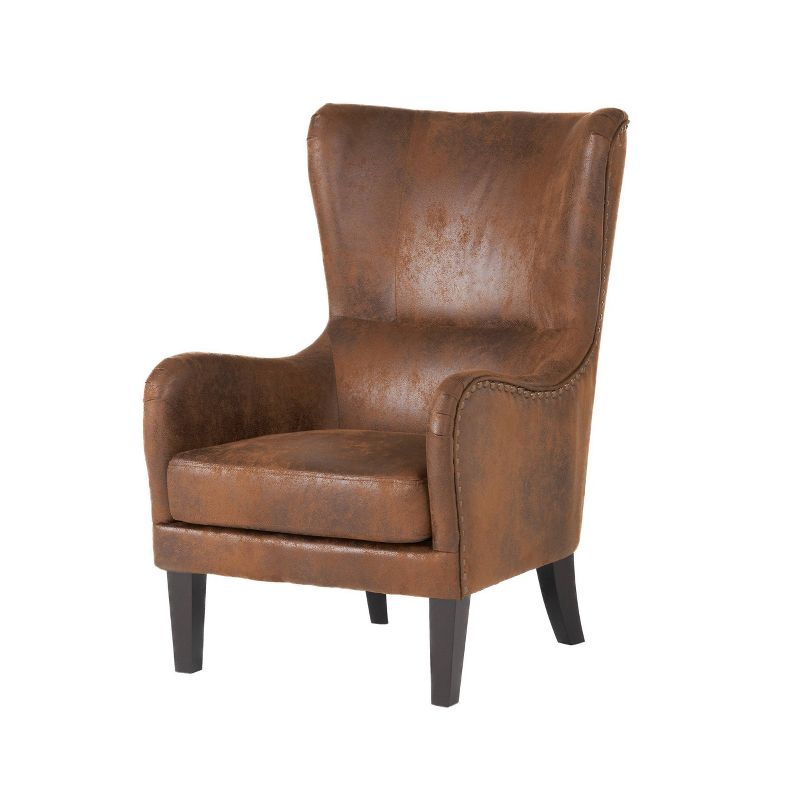 Lorenzo Studded Club Chair Brown - Christopher Knight Home, 6 of 9