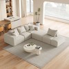 132 inch Beige Chenille L Shaped Sectional Living Room Sofa Set With 6 Pillows for Living Room - 3 of 4