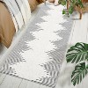 Living Room Rug Washable Bedroom Rugs Neutral Area Rug for Nursery Geometric Striped Carpet Non Slip Stain Resistant Farmhouse Floor Cover White Rug - 2 of 4