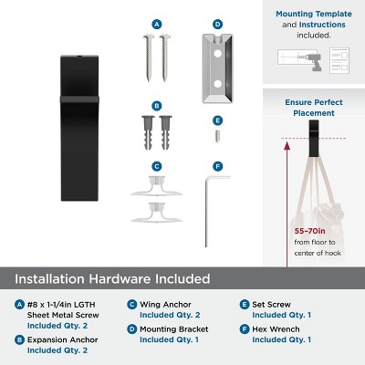 Matte Black Single Prong Decorative Metal Wall Hook