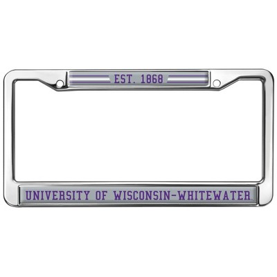 UW Whitewater School Logo Full Size Standard License Plate Metal Frame