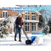 Snow Shovel Pusher for Driveway,Heavy Duty 2-Wheel Snow Shovel with Double Rod,29" Angled Blade Efficient Metal Snow Removal,Snow Plow for Sidewalk - 2 of 4