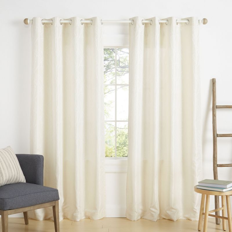 Exclusive Home Finesse Branch Print Grommet Top Curtain Panel Pair, 1 of 5