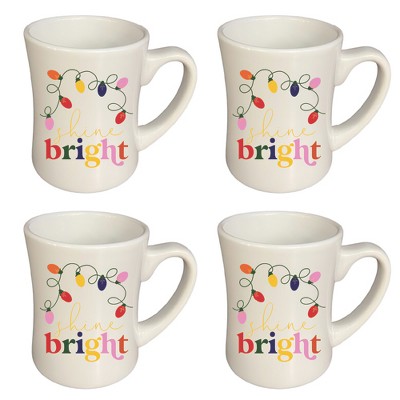 Courtside Market Colorful Shine Bright Diner Mug 4 Piece Set
