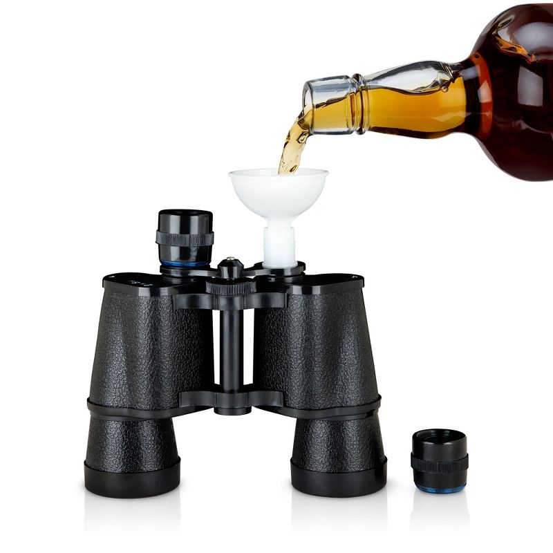 True Binocular Flask, Gameday Hidden Flask, Hidden Alcohol Barware Accessory, Black, Holds 16 oz, 1 of 11