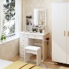 Famapy 31.5''W Dressing Desk Makeup Vanity Set with Stool and Mirror Led Light Bedroom Accent - 2 of 4