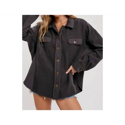 Women's Brushed Terry Shacket - BluIvy