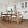 Boucle Upholstered Bar Stools Set of 2, Modern Counter Height Bar Chairs with High Back, Footrest and Metal Leg - 3 of 4