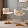 Leovsnove 2 Pcs Velvet Upholstered Bar Stool 360° Swivel Bar Stool, Counter Height Bar Stool with Base for Home Bar - 3 of 4