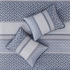 Sapphtopaz Bedding Quilt Set Jacquard Geometric Pattern and Solid Colors Reversible Quilt Set with Throw Pillow 4 Piece - 4 of 4