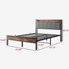 GDFStudio Lyra Modern Metal and Wooden Platform Bed Frame with Storage Headboard and Charging Station - 3 of 4