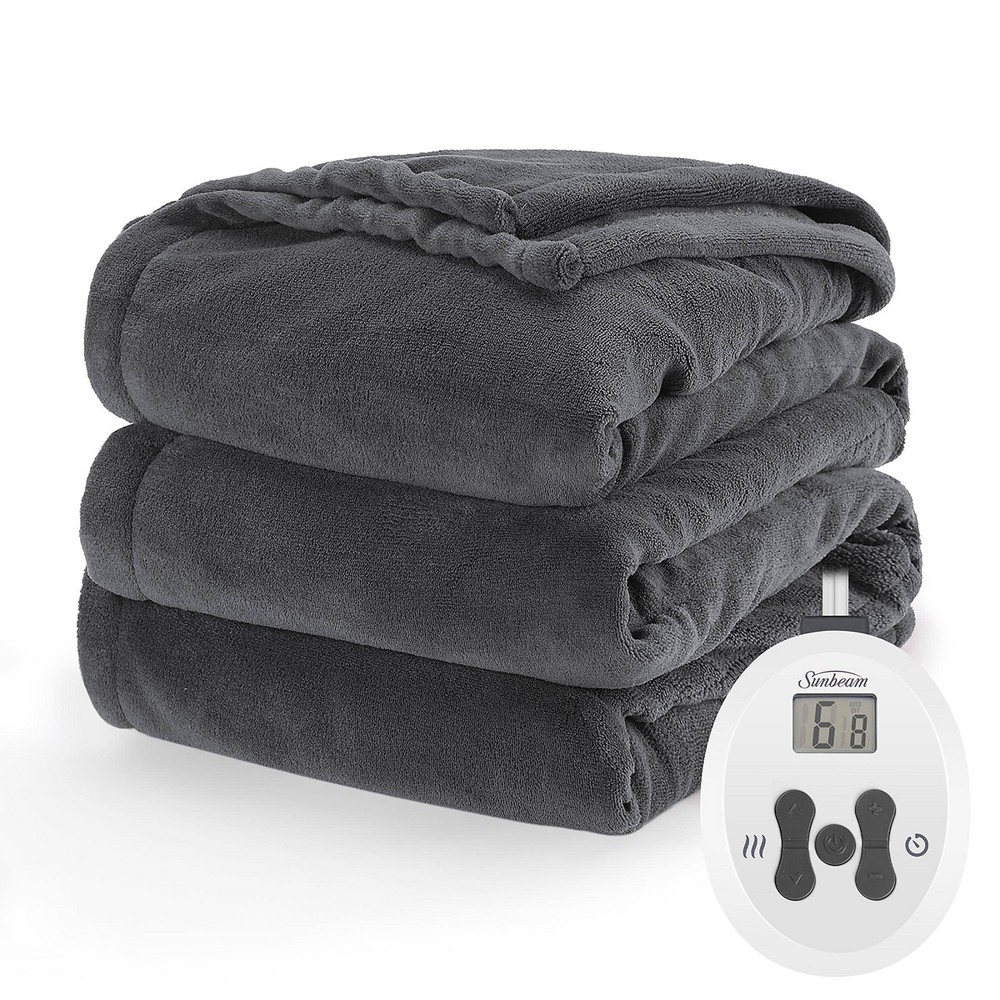 Photos - Duvet Full Nordic Premium Electric Heated Blanket Dark Shadow - Sunbeam: Micropl