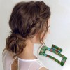 Unique Bargains Christmas Hair Clips Square Tree for Christmas 3.35"x1.77"x1.57" Green 1 Pc - 2 of 4