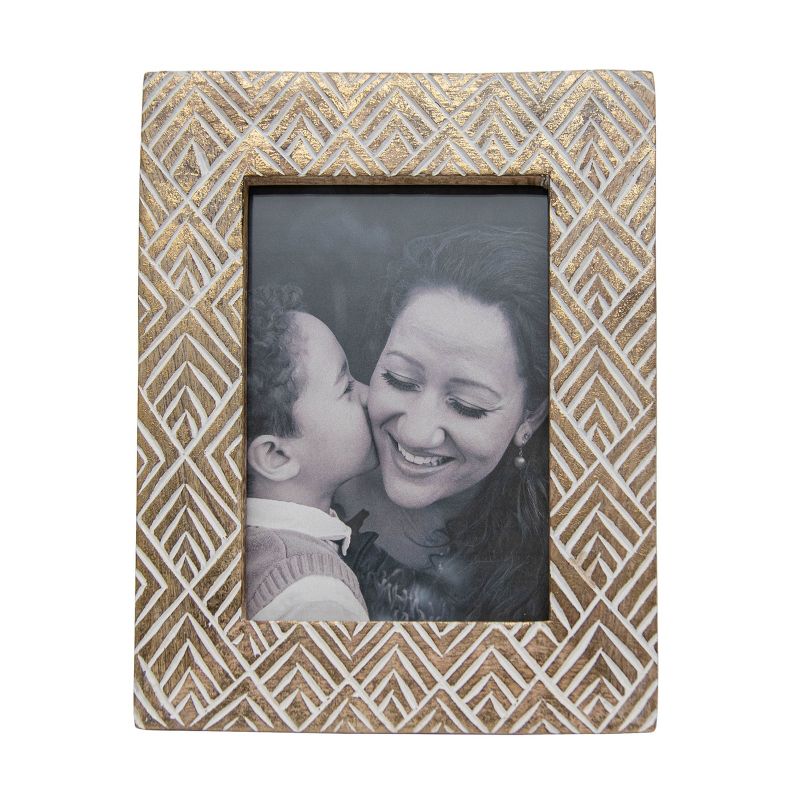 5x7 Inches Brass Wood & Glass Photo Frame - Foreside Home & Garden, 1 of 9