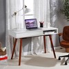 CuisinSmart Modern Office Desk with Drawer - Plain Makeup Table, Computer Table Writing Desk for Home Office, 19.7"D x 42.5"W x 29.5"H - 2 of 4