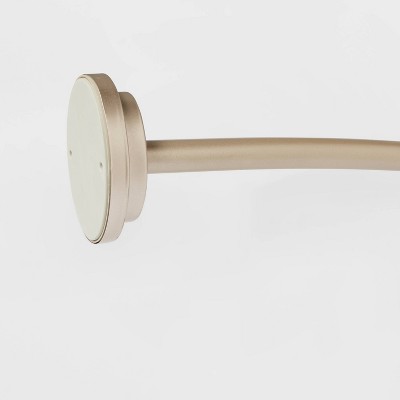 72" Dual Mount Curved Steel Shower Curtain Rod with Tiered End Cap - Thumbnail 2