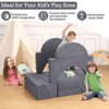 7-Piece Modular Kids Play Couch, Multifunctional Convertible Toddler Sofa Set for Playroom, Nursery, Creative Play - 4 of 4