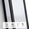 YANSUN 15.7 in. Black Cylinder Modern Integrated LED Indoor/Outdoor Porch Light Wall Lantern Sconce with White Shade - 4 of 4
