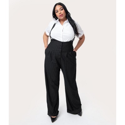 Unique Vintage Women's Plus Thelma Suspender Pants