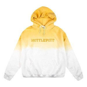 Harry Potter Hufflepuff Embroidered Adult Juniors Gold Ombre Pullover Hoodie - 1 of 4