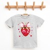 Coquette Strawberry Hearts Watercolor - Youth Short Sleeve Graphic T-Shirt - 2 of 4