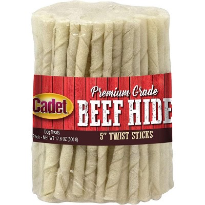 Cadet 5 Inch x 78mm Rawhide Twisty Sticks (100 Pack)