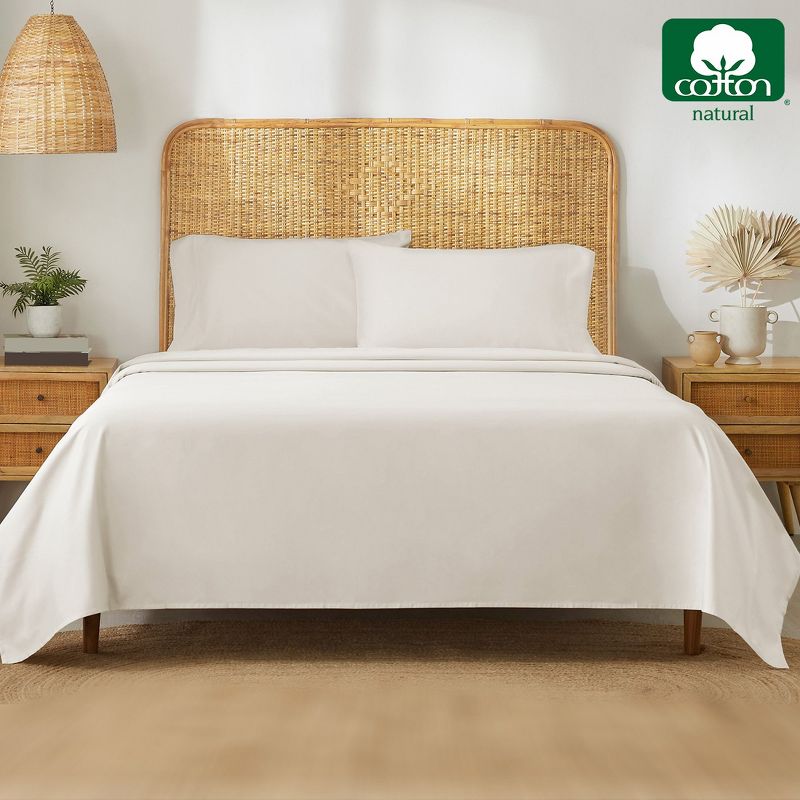 Cooling Percale Sheets - GOTS Certified 100% Organic Cotton Sheets Set with Deep Pockets by California Design Den, 2 of 8