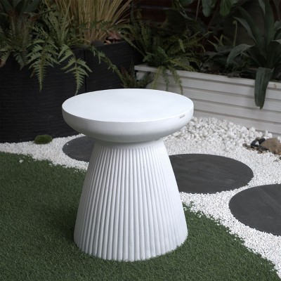 NicBex 20"H Modern Faux Terrazzo Plant Table Side Table, Patio Accent Table, Sturdy Garden End Tables for Indoor Outdoor
