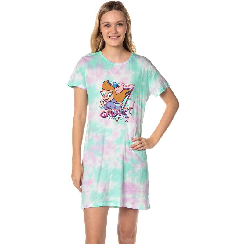 Disney Women's Chip 'n Dale: Rescue Rangers Gadget Nightgown Pajama Shirt Multicolored, 1 of 5